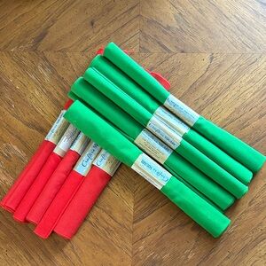 Crafters Square Red and Green Cotton Fabric Set 18”x21”